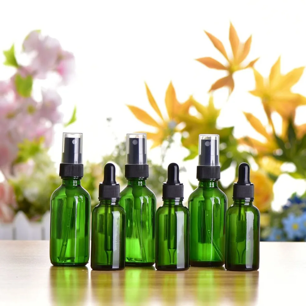 2/3/4/6 Piece Essential Oil Bottles Kit Glass Bottle Green Travel