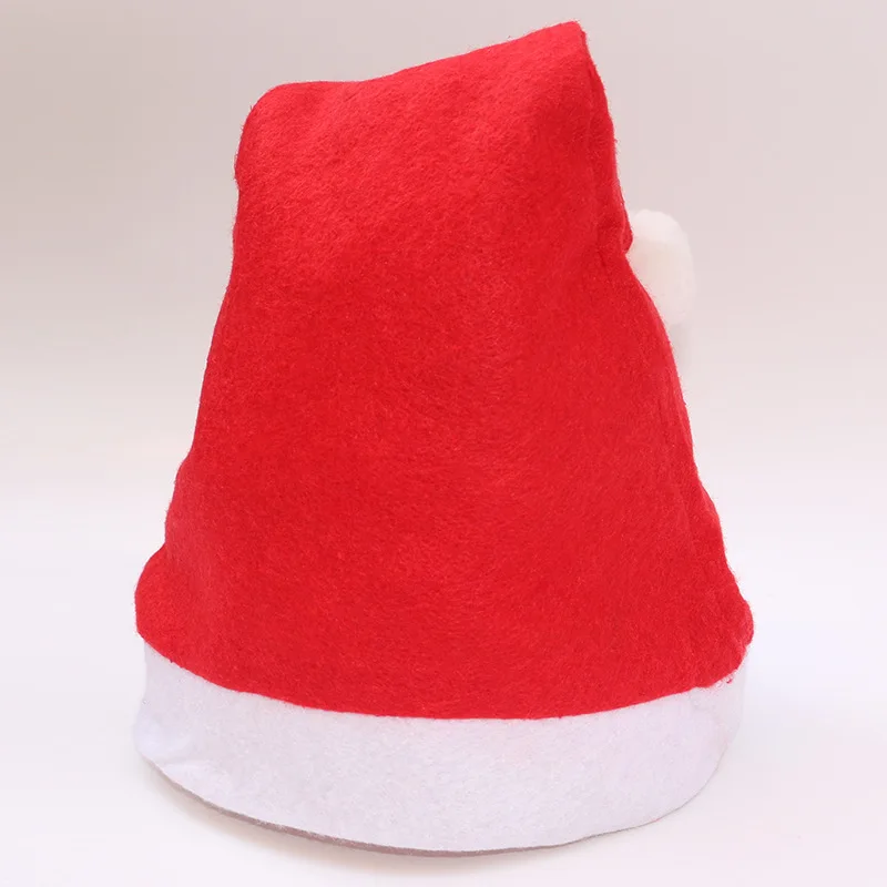 Рождественские игрушки украшение Рождественские красные длинные шляпы Санты шляпы детей женщин мужчин мальчиков девочек шапка Рождественский реквизит для вечеринок - Цвет: nonwoven adult