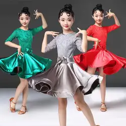 2018 новые кружевные бальные и латинские танцевальные платья для девочек, распродажа, ча Румба Самба джив, детское платье для латины с
