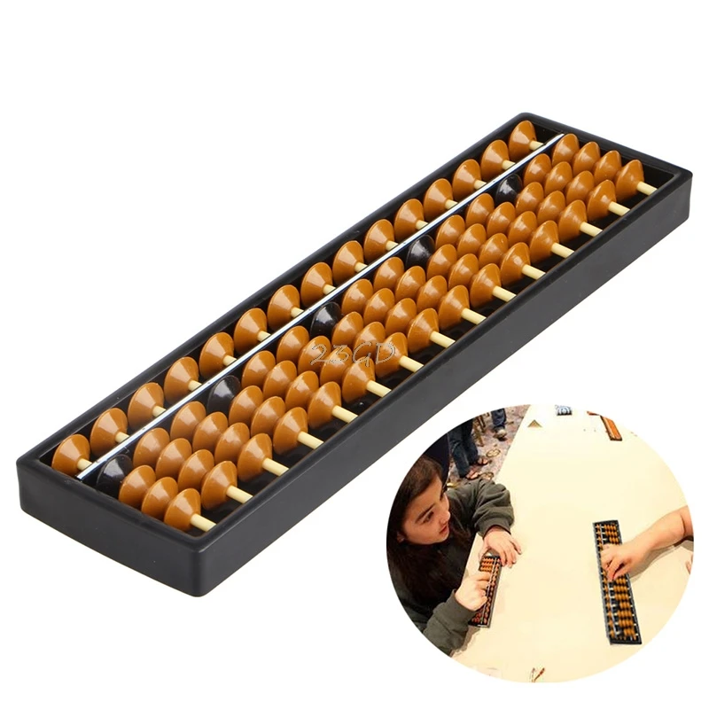 Plastic Abacus 15 Digits Arithmetic Tool Kid's Math Learn Aid Caculating Toys