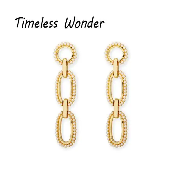 

Timeless Wonder Glam Tiered Oval Faux Pearl Stud Earrings Women Jewelry Party Top Neat Unique Design Punk Prom Sweet Ins 6532