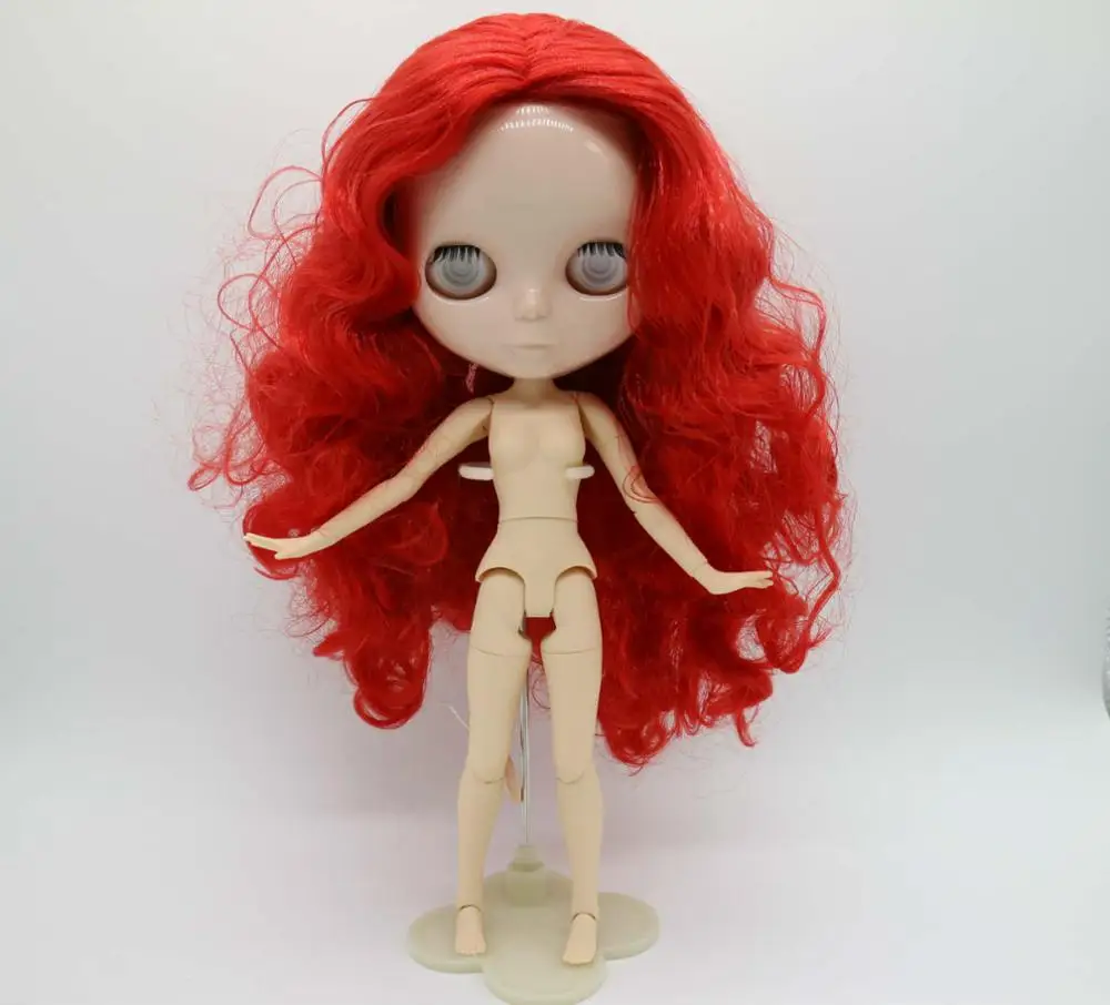 red hair Без глаз чипы кукла с гибкими суставами без макияжа Обнаженная blyth кукла для DIY 4 - Цвет: red hair