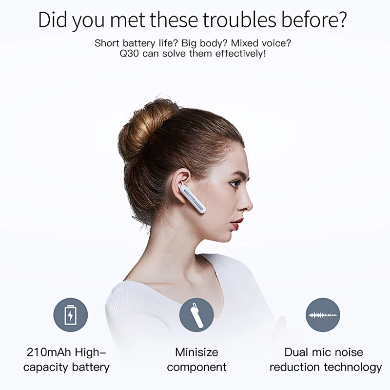 2017 QCY Q30 бизнес беспроводные наушники Bluetooth V4.2 с двойным микрофон Громкая связь