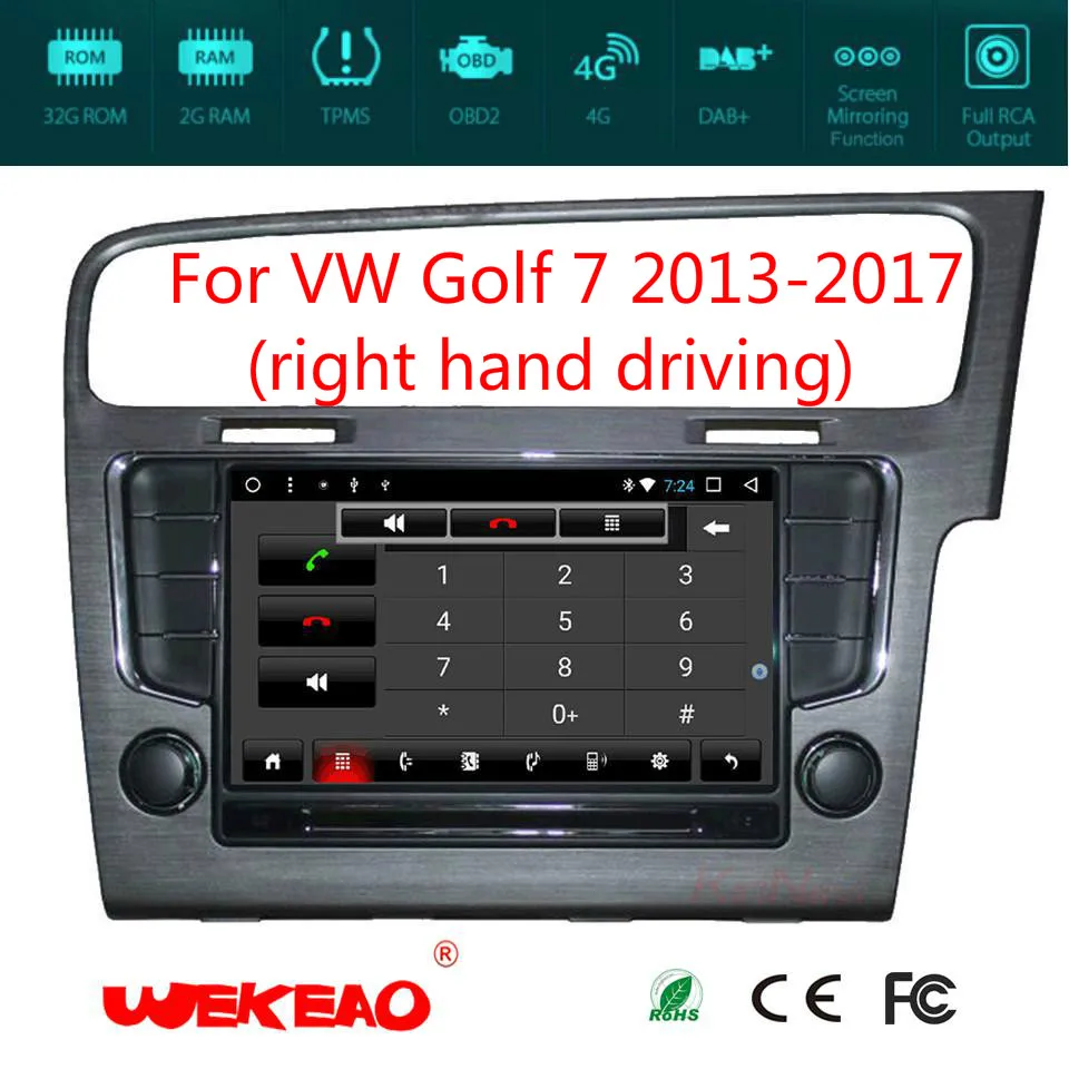 Wekeao кратким 8 &quotАвто gps навигации плеер для Volkswagen Golf 7 Поддержка Радио стерео