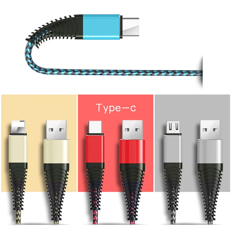 ZRSE кабели для мобильных телефонов 1 М 2,1 а Micro USB кабель type-C кабель с нейлоновой оплеткой кабель для передачи данных для samsung huawei samsung Xiaomi