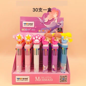 

30pcs/box lovely cartoon sweet girls favors 10 colors ballpoint pen students birthday gift prize stationery
