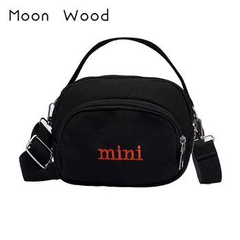 

Moon Wood Unisex Casual Multilayer Mini Handbag Embroidery Letters Oxford Waterproof Men Small Messenger Bag Women Shoulder Bag