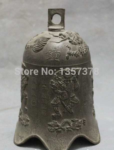 

shitou 00621 Chinese Collect Bronze 4 Heavenly Kings Fly Dragon Statue Buddhist Temple Bell discount 30% (C0324)