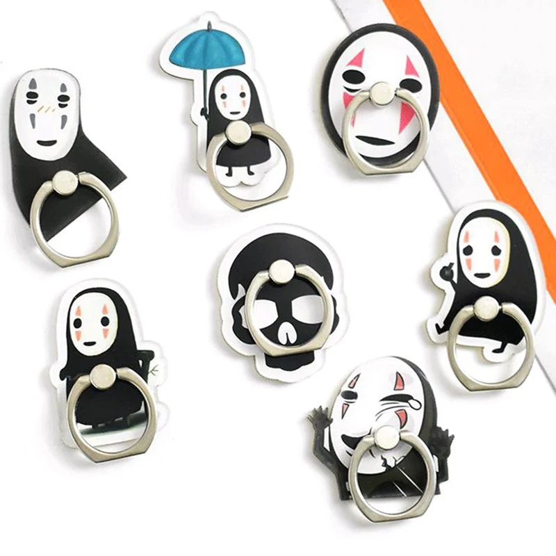 

2019 New Acrylic Cartoon Stay Cute Anime Faceless Man Funny Expression Mobile Phone Ring Bracket For IPhone6S 7 8P Max