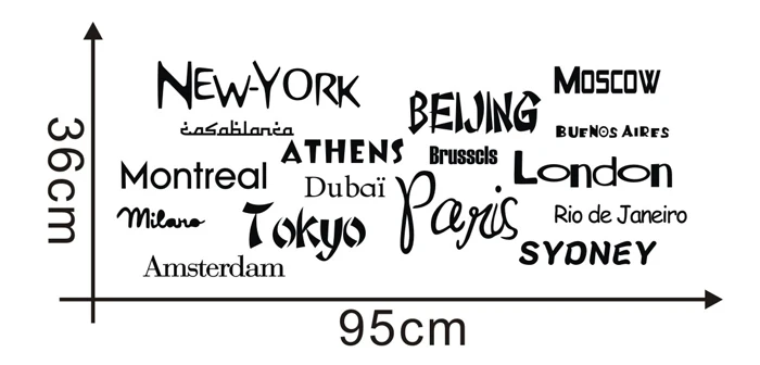 Нью-Йорк Лондон Париж виниловые настенные наклейки с цитатами Мир Город названия наклейка плакат на стену домашний декор обои