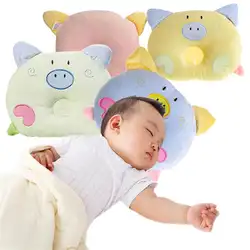 Новорожденная детская позиционирующая Подушка с рисунком поросенка бархатная детская подушка с плоской головкой для сна позиционер