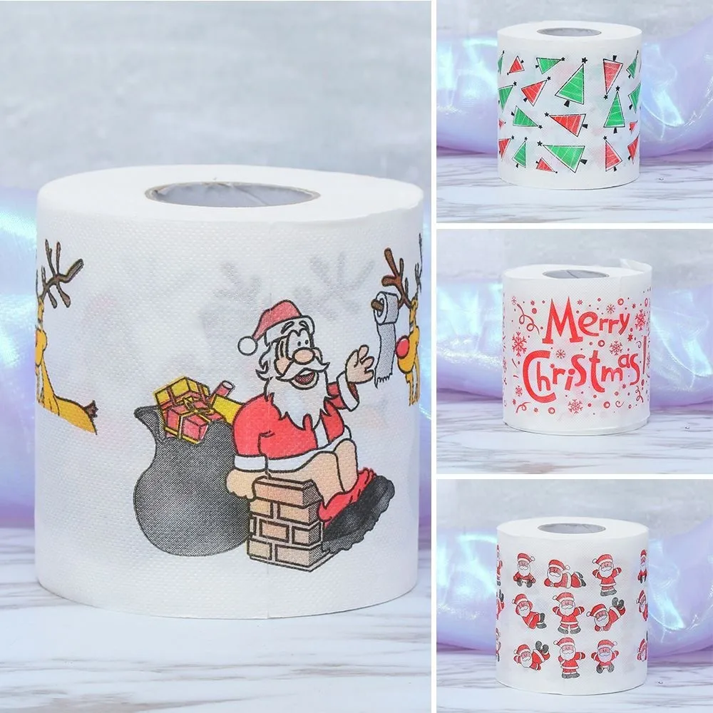 

15#Christmas Pattern Series Roll Paper Christmas Decorations Prints Funny Toilet Paper Christmas Decorations For Home
