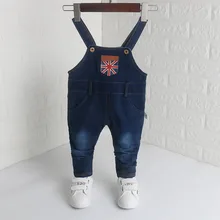 Ienens От 0 до 3 лет Детские Детский, для маленьких мальчиков Джинсовые комбинезоны джинсовый комбинезон, брюки, детская одежда для мальчиков длинные брюки Повседневное Штаны; одежда