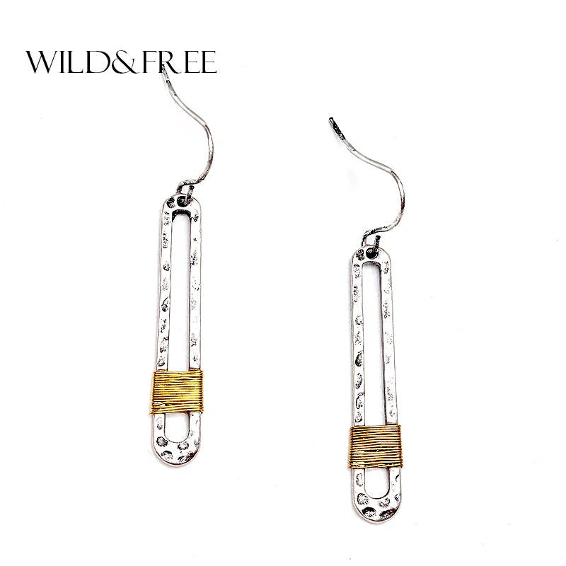 

Women Vintage Zinc Alloy Hollow Out Drop Earrings Antique Silver Handmade Copper Wire Dangle Earrings for Women Party