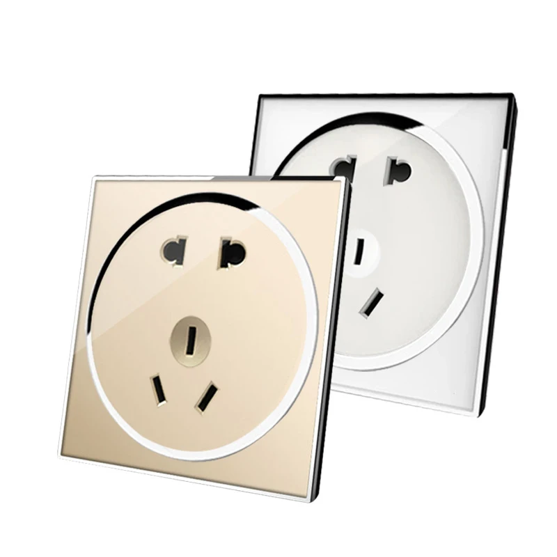 2016 New US/UK/AU Plug Wall Socket Charger Luxury Crystal Glass Panel Power Outlet five hole socket 5 panel free shipping | Электроника