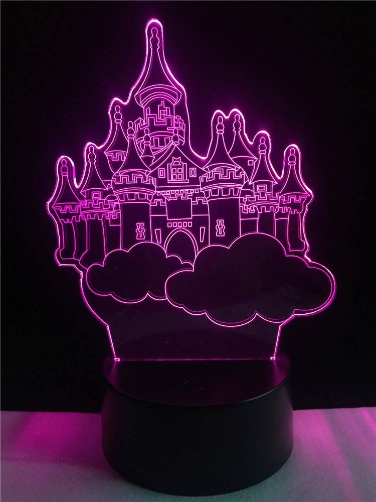 3d-настольная лампа в виде замка сказочного неба светодиодсветильник с USB