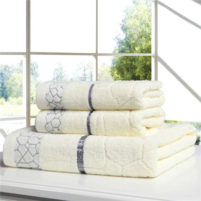 hot sale 3-Pieces Cotton Towel Set Hand Face Towels Bathroom bath Towel for adults Absorbent Drying Home Textile