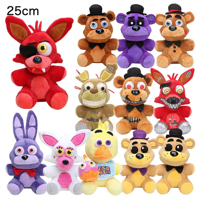 25cm fnaf plush toy plush Golden Freddy Fazbear Mangle bonnie foxy Stuffed Doll Toys Sister Location 1