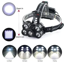 Светодиодный фонарик 30000LM 4 режима 5x XM-L T6 светодиодный USB регулируемый фокус фары фара безопасности и выживания Z1025