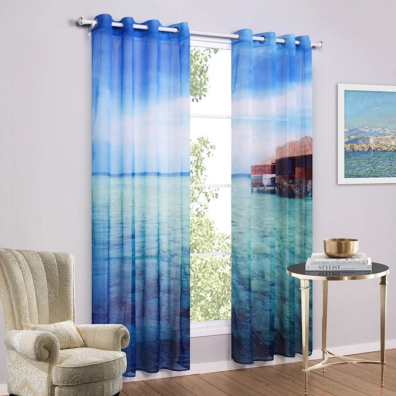 A Couple Sheer Curtains For Living Room Modern European Style Curtains