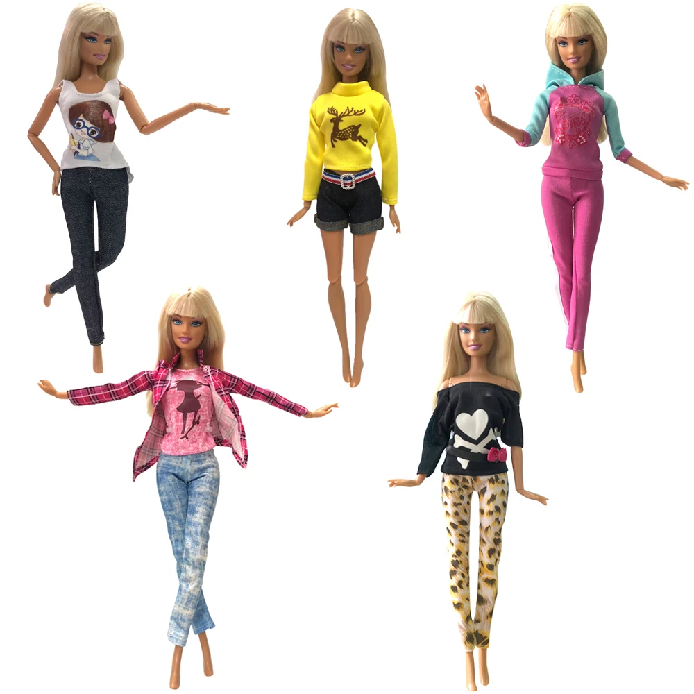 NK 5 шт. новейшая кукла благородное платье Красивая повседневная одежда ...