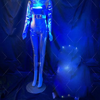 Lumious Space Warrior Helmet costume DS DJ gogo party stage show future technology nightclub cosplay light up headwear - Цвет: only bodysuit