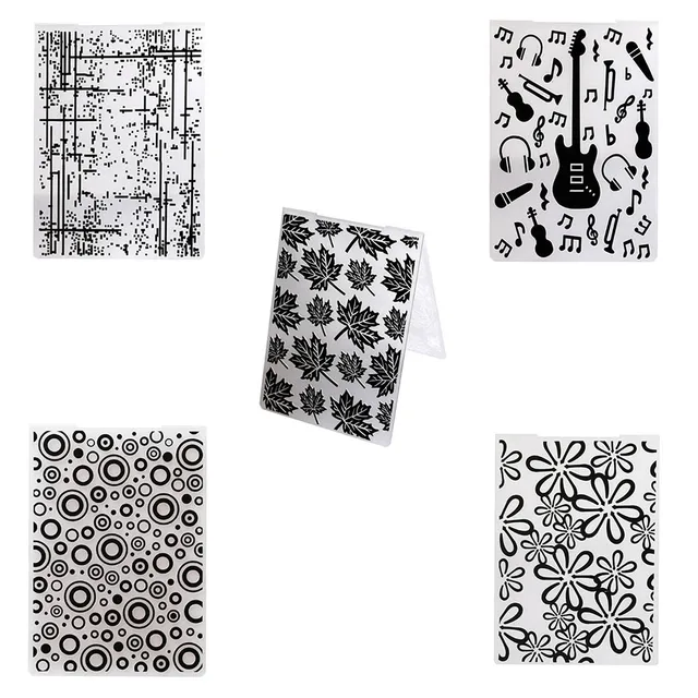 1 pc guitar texture sheet set leaves dot round flower texture mat guitar sheet set
