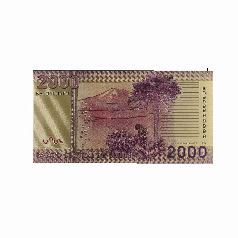 2000 Poes Чили цвет золото банкноты Творческий банкноты для подарков Опора деньги поддельные купюры