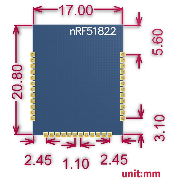 Беспроводной модуль Core51822 (B) BLE4.0 Bluetooth 2 4G nRF51822 бортовой Rev3 поддерживает более