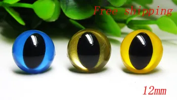 

Free ship!!12mm green-gold-yellow colour Cat Fish Safety Eyes for Amigurumi Toy Making Bear Supplies - 30 Pairs