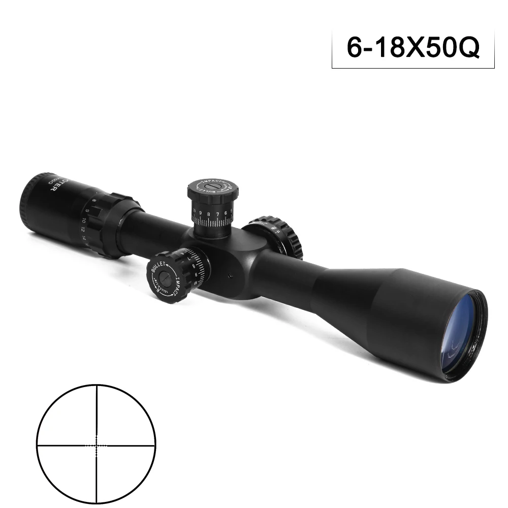

Optic Sight 6-18X50 Outdoor Hunting Scope Long Eye Relief Mil Dot Riflescope Crosshair Locking Airsoft Sniper Collimator Sight