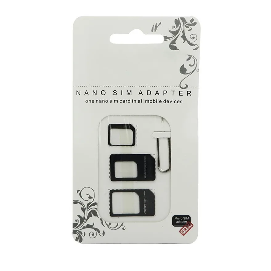 4 в 1 Nano sim-карта для Micro sim Nano Micro для mini SIM адаптер для iphone samsung sim-карта адаптер 50 шт./партия