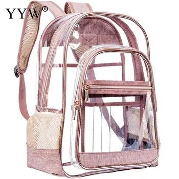 

Women Clear Transparent Pvc Backpack For Student Beach Waterproof Bag Large Capacity See Through Bookbag Casual Schoolbag Girls