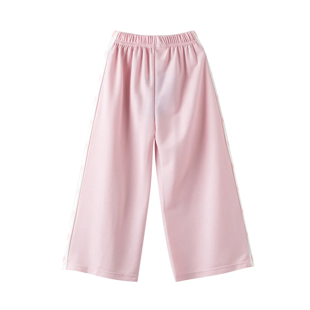 

pink heart pattern Wide Leg pants age for 6-16 yrs teenage girls school style children clothes winter autumn kid simple trousers