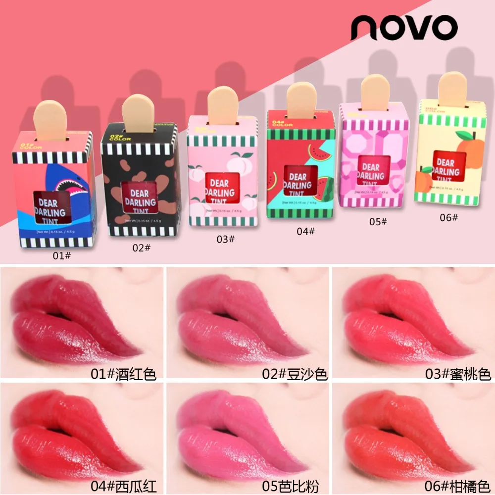 Novo ice cream lip tint waterproof long lasting 6 colors moisturizing