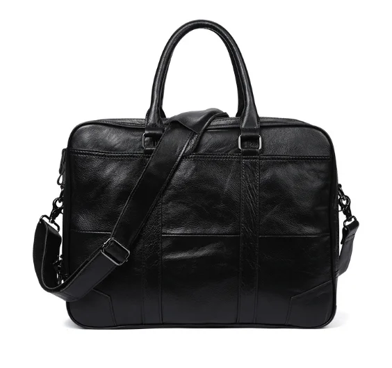 

New Genuine Leather Large Capacity Fashion Men Business Vintage Shoulder Briefcase Bag Casual Retro Shoulder Bag Handbag L63