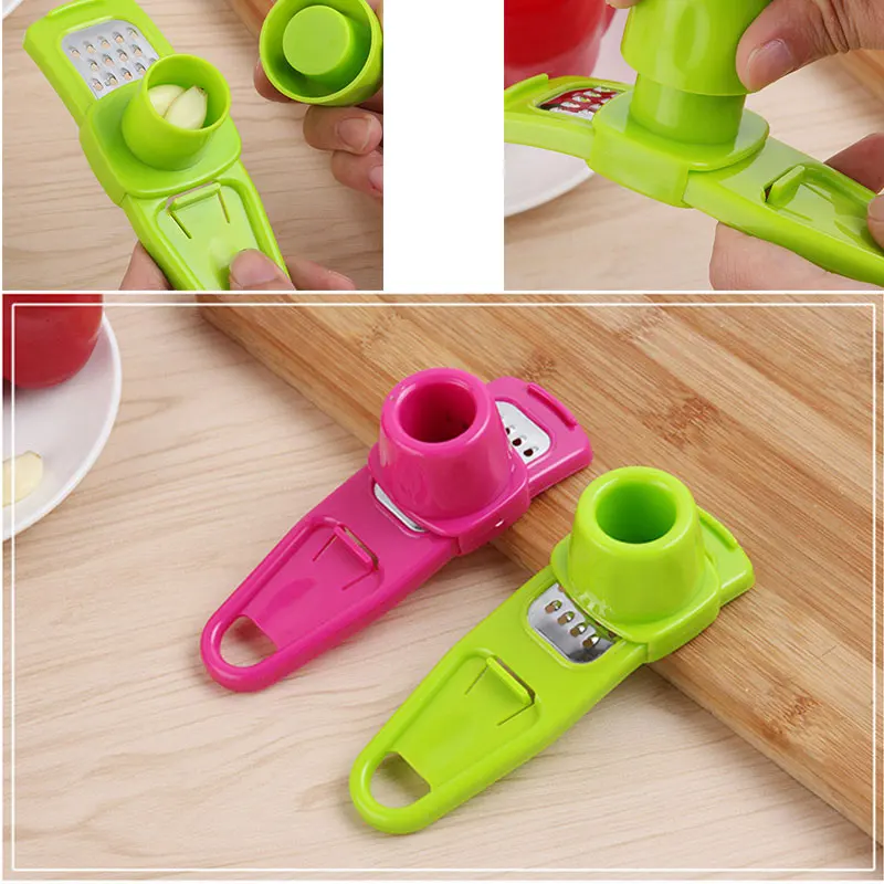 

Plastic Manual Garlic Presses Garlic Mincer Slicer Crusher Chopper Cut Tools Curve Fruit Vegetable Tools Kitchen Gadgets