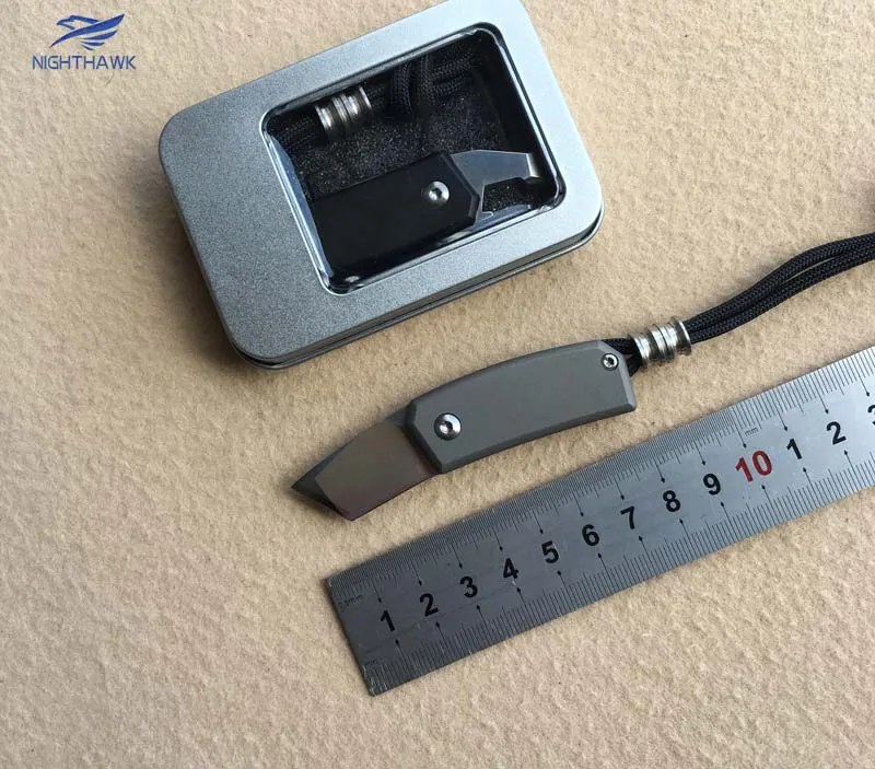 

NIGHTHAWK folding knife D2 Blade Titanium handle outdoor camping knives Bottle Opener Screwdriver Multi EDC tool
