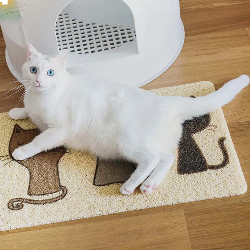 

Cat Litter Mat Traps Messes Easy Clean Durable Phthalate Free Litter Box Mat with Scatter Control Soft on Kitty Paws