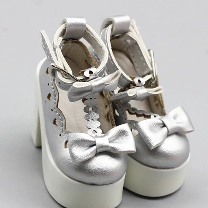 Прекрасный ручной работы Кожа pu обувь на высоком каблуке обувь для куклы подходит для 1/3 1/4 SD AOD DOD BJD MSD кукла черный, белый цвет