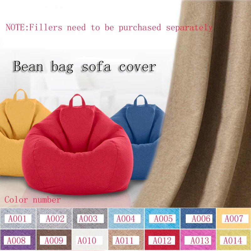 Большие маленькие чехлы для диванов Lazy BeanBag стулья без наполнителя льняной ткани