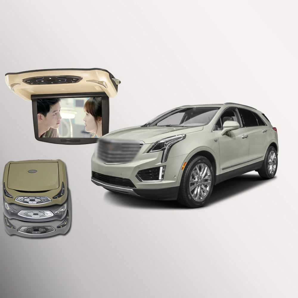 

BigBigRoad Car Flip Down Monitor For Cadillac XT5 LED Digital Screen Overhead Multimedia Video Ceiling Roof mounted Display
