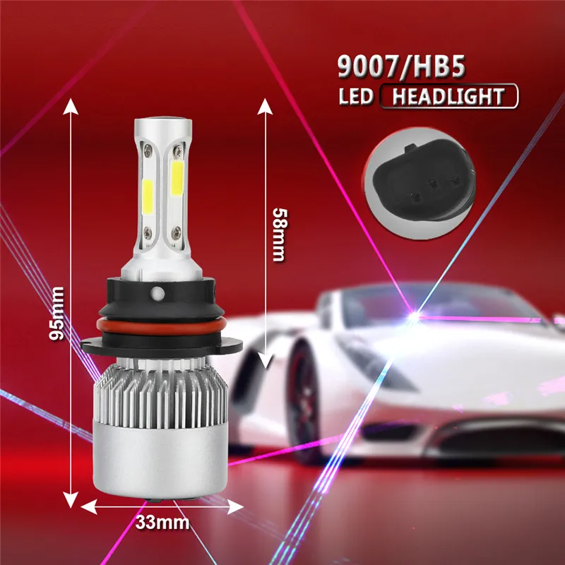 

NEW Liplasting HI-LO LED 9007 HB5 1300W 195000LM LED Headlights Kit Hi/Lo Power Bulbs 6000K Auto Car Signal Lamp Car Accessories