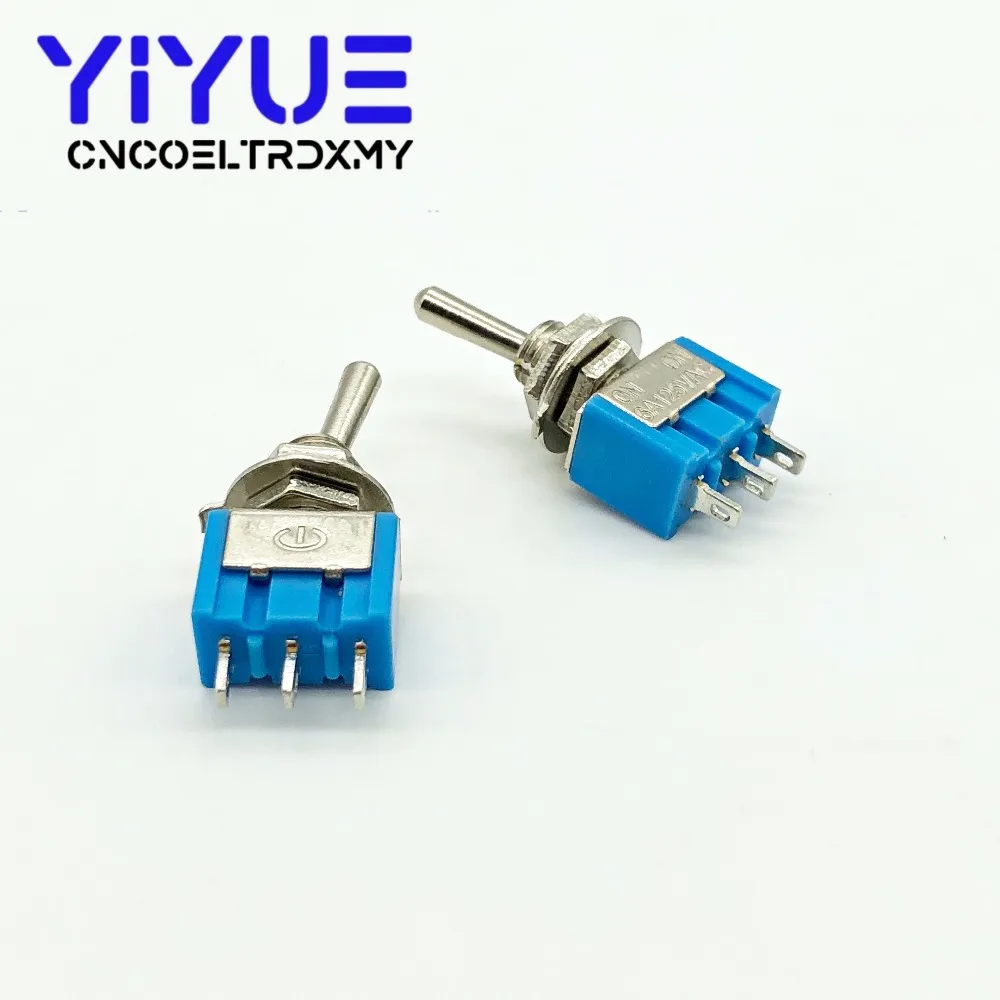 5Pcslot Miniature Toggle Switch MTS-102 SPDT 6A 125VAC3A 250VAC Mini Switch Lever Switch 3 Pin ONON High quality (5)