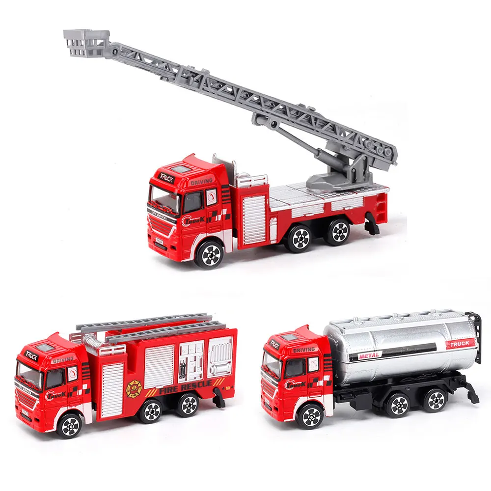 Пожарная машина из сплава в масштабе 1:64 пожарная модель автомобиля детская