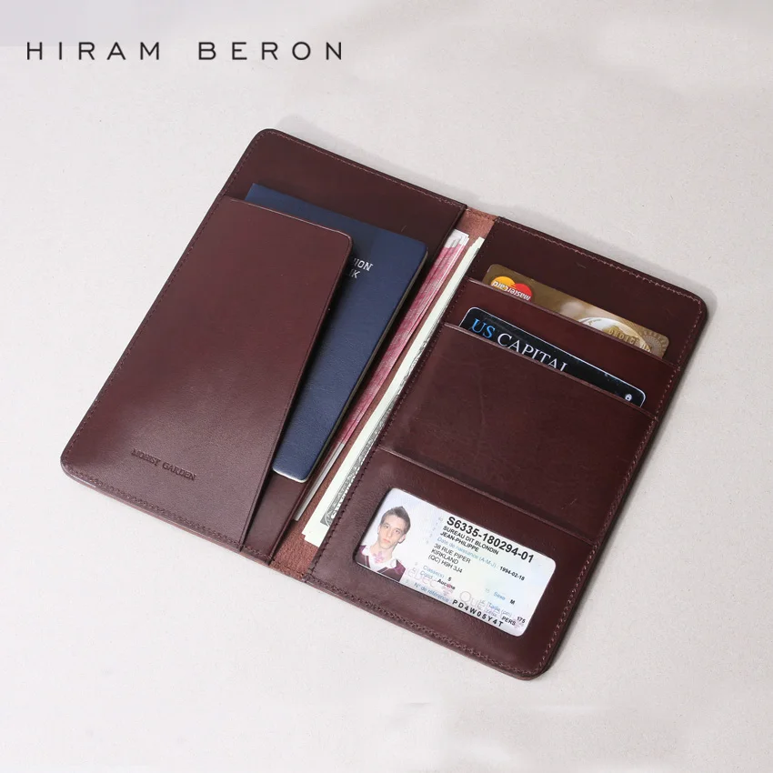 Hiram Beron Case for Passport Travel Document Holder Luxury Leather