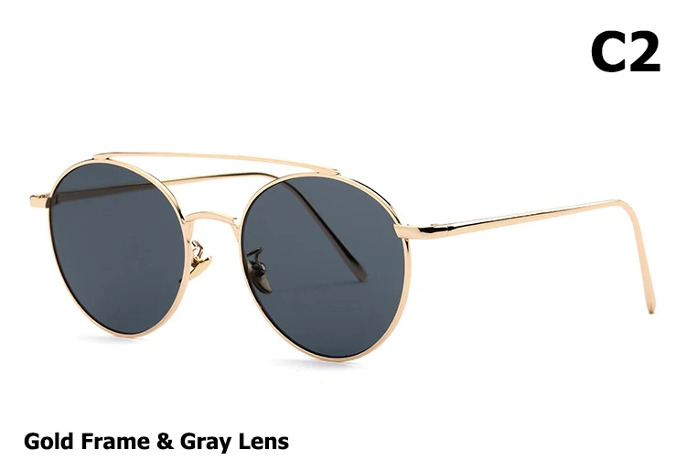 JackJad мода IF ON круглые металлические стильные солнцезащитные очки мужские и женские брендовые дизайнерские цветные зеркальные Винтажные Солнцезащитные очки Oculos De Sol - Цвет линз: C2