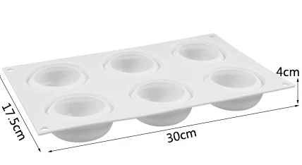 6 tornadoes white silica gel cake baking mousse mold French dessert silicone bakery tool mould