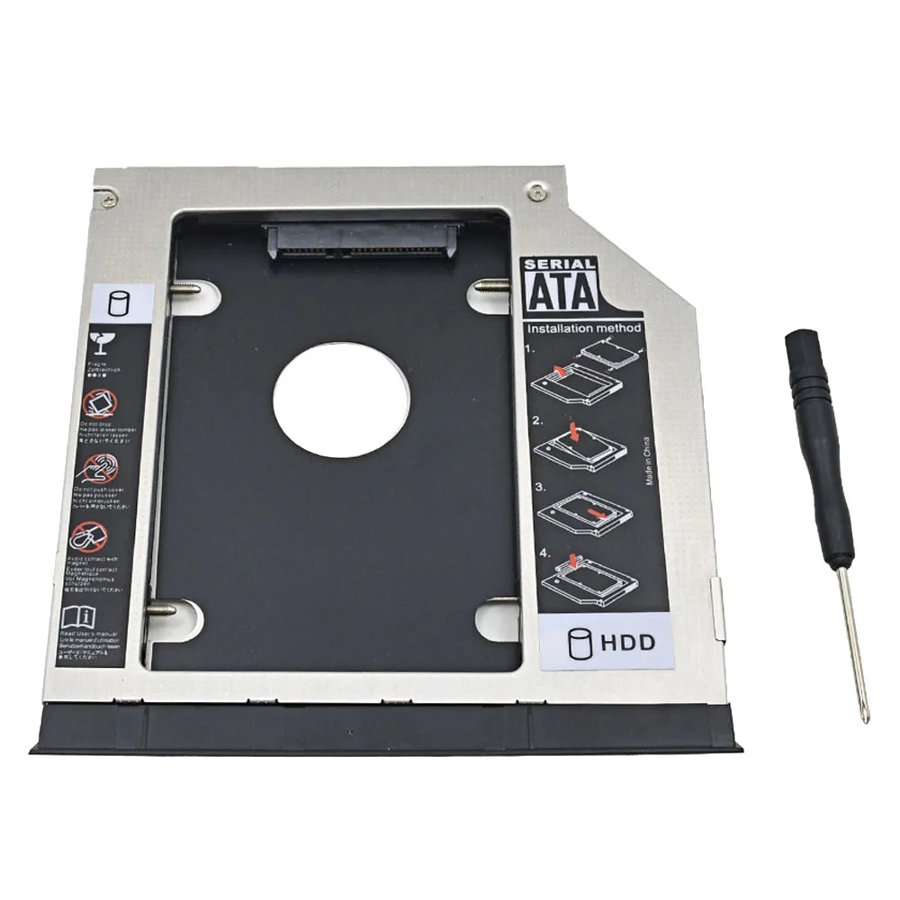 Алюминиевый 2-ой HDD Caddy 9,5 мм SATA 3,0 2," чехол для HDD для Dell Latitude E6320 E6420 E6520 E6330 E6430 E6530 DVD Optibay