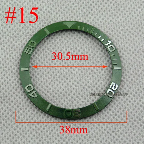 38 мм красный черный синий зеленый керамический/титановый ободок вставки подходят для GMT автоматические часы - Цвет: No.15
